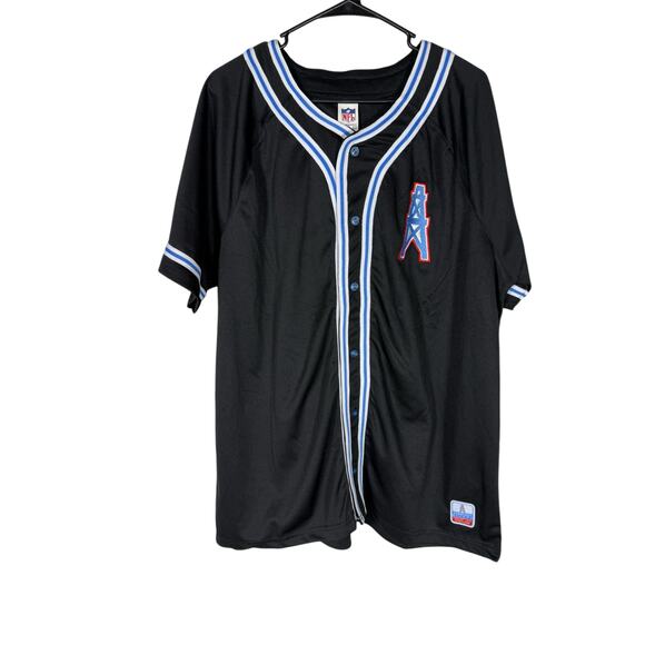 NWOT NFL Tennessee Oiler Jersey Men's Size XL Black Button up - Picture 1 of 5